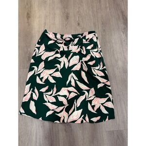 Green Leaf Print Skirt Coastal Preppy Aesthetic Cottagecore Flowy XXL